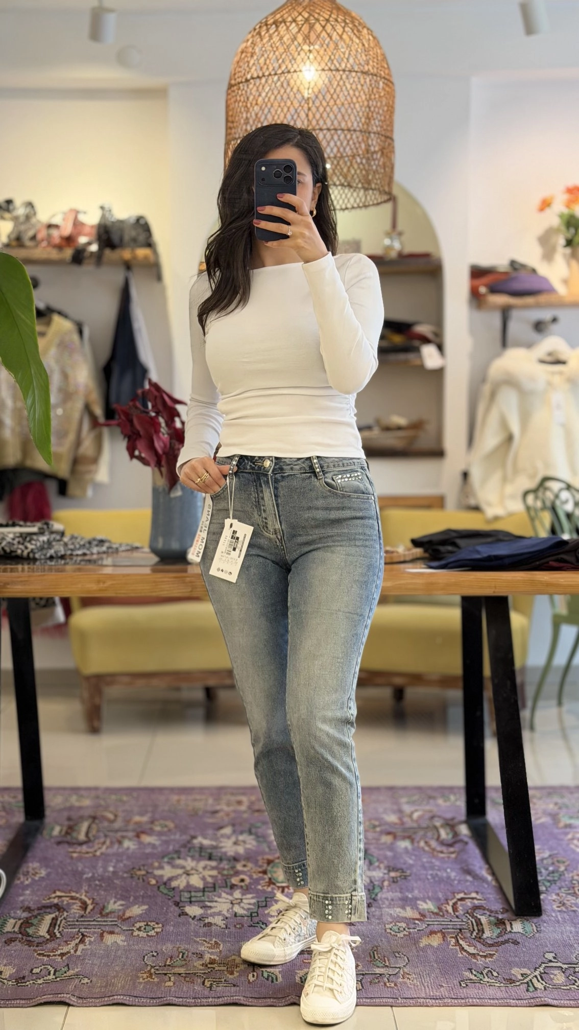 TAŞLI İTALYAN MOM JEANS PANTOLON